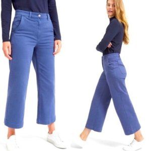 Everlane Wide Leg Crop Pant, Blue, Size 4